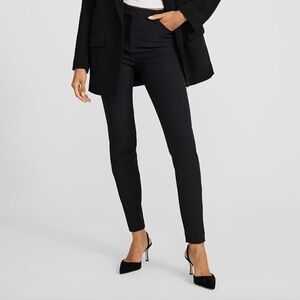 NWT Express Pure Black Highrise Straight Slim Ankle Stretch Jean Size 12R